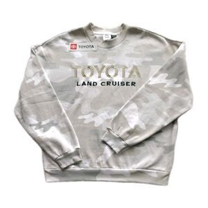 New Official Toyota Land Cruiser Large Sweatshirt Embroidered Camo Crewneck